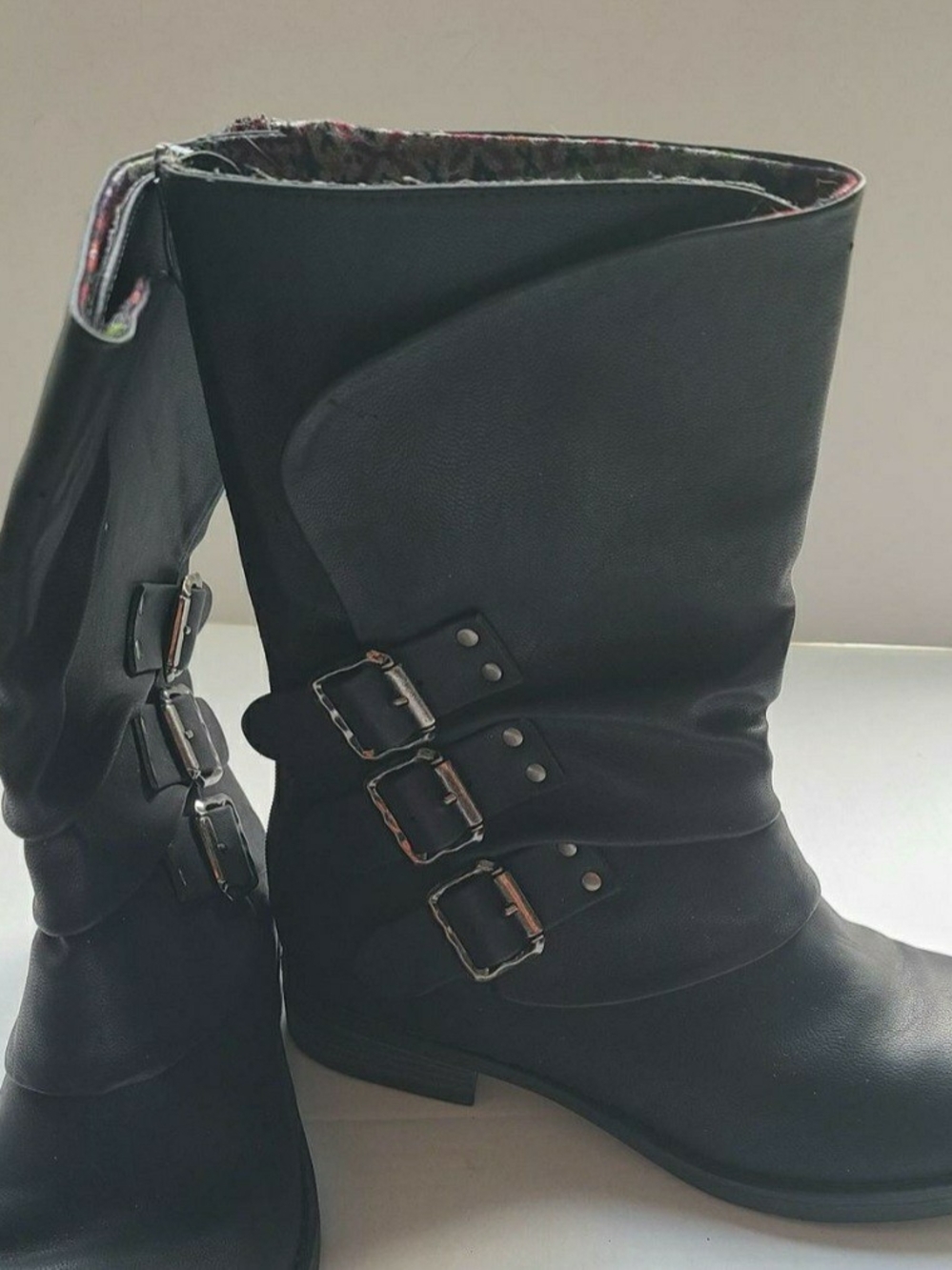 Limelight Black Women's Mid-Calf Buckle Boots